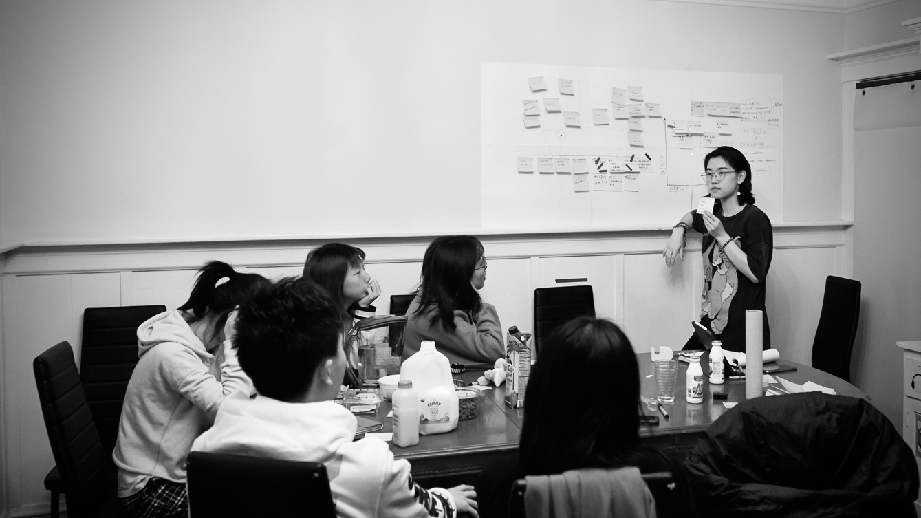 Original photograph of Carleen facilitating a research discussion