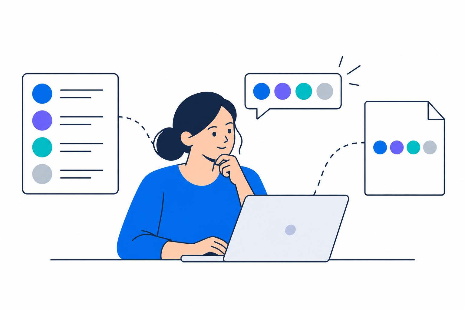 The same collaborators represented in Slack and Lucid