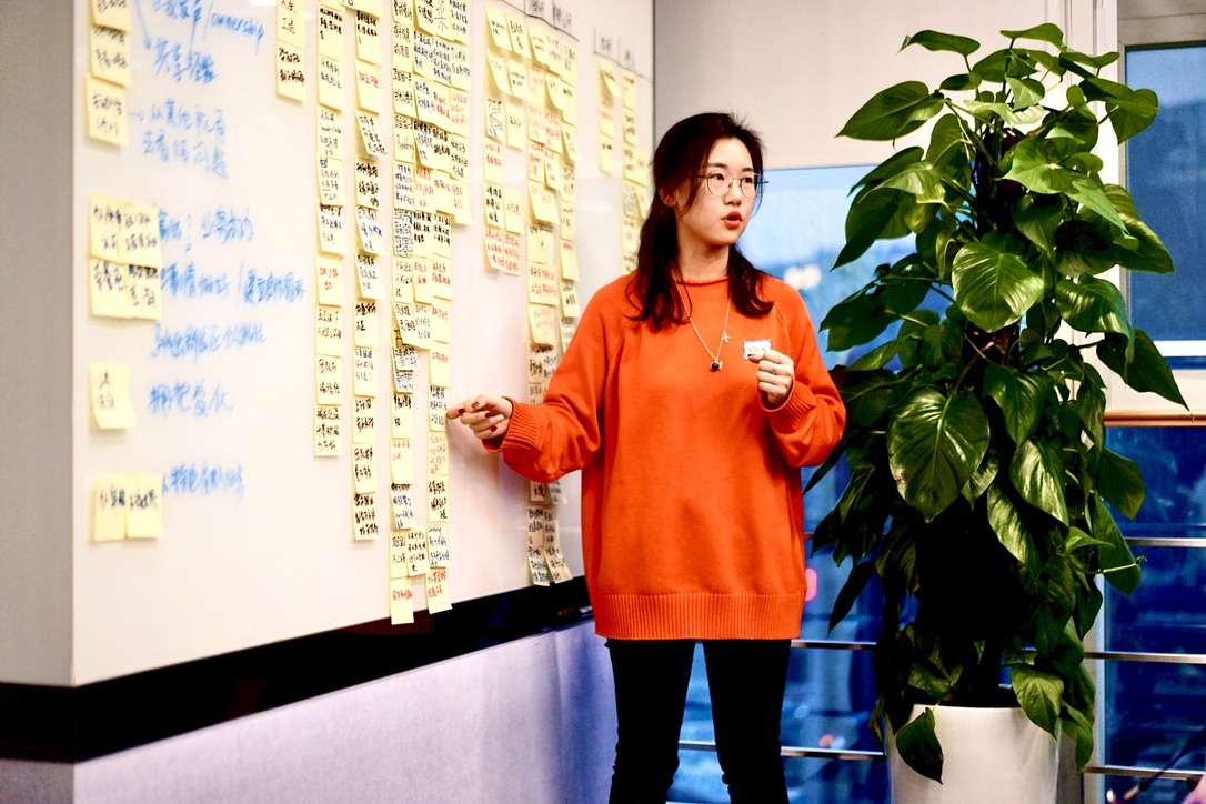 Carleen presenting research notes